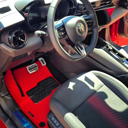 Alfa Romeo Tonale EVA paspas - Kırmızı taban, Siyah kenar